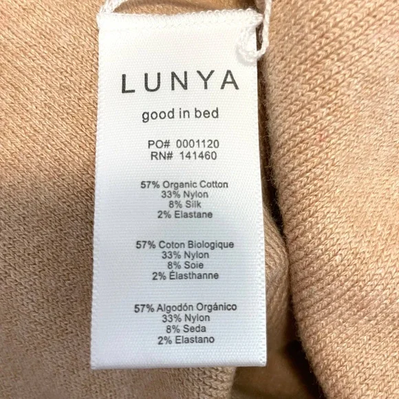 Lunya Cozy Cotton Silk Zip Pullover Sweater In Tranquil Tan Size XL New - Picture 13 of 13